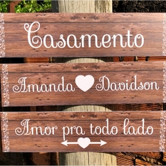 PLACAS CASAMENTO INDICATIVAS SINALIZAÇÃO