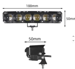 JUEGO FARO 6 LED LUPA 12V 24V 20 CM BLANCO AMBAR - Deled Accesorios