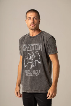 T-Shirt Masculina Estonada Led Zeppelin 1977 na internet