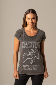 T-Shirt Feminina Estonada Led Zeppelin 1977 na internet