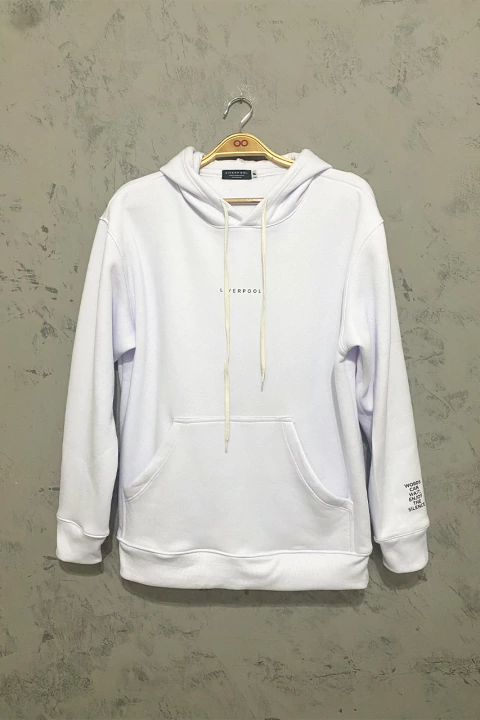 Moletom Capuz Canguru Basic - Branco (SALE) - comprar online