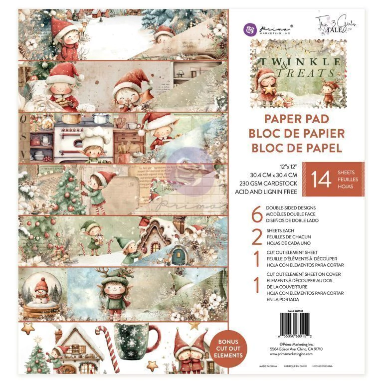 Bloco de Papel Scrapbook Twinkle & Treats - 14 folhas 30,5x30,5 cm