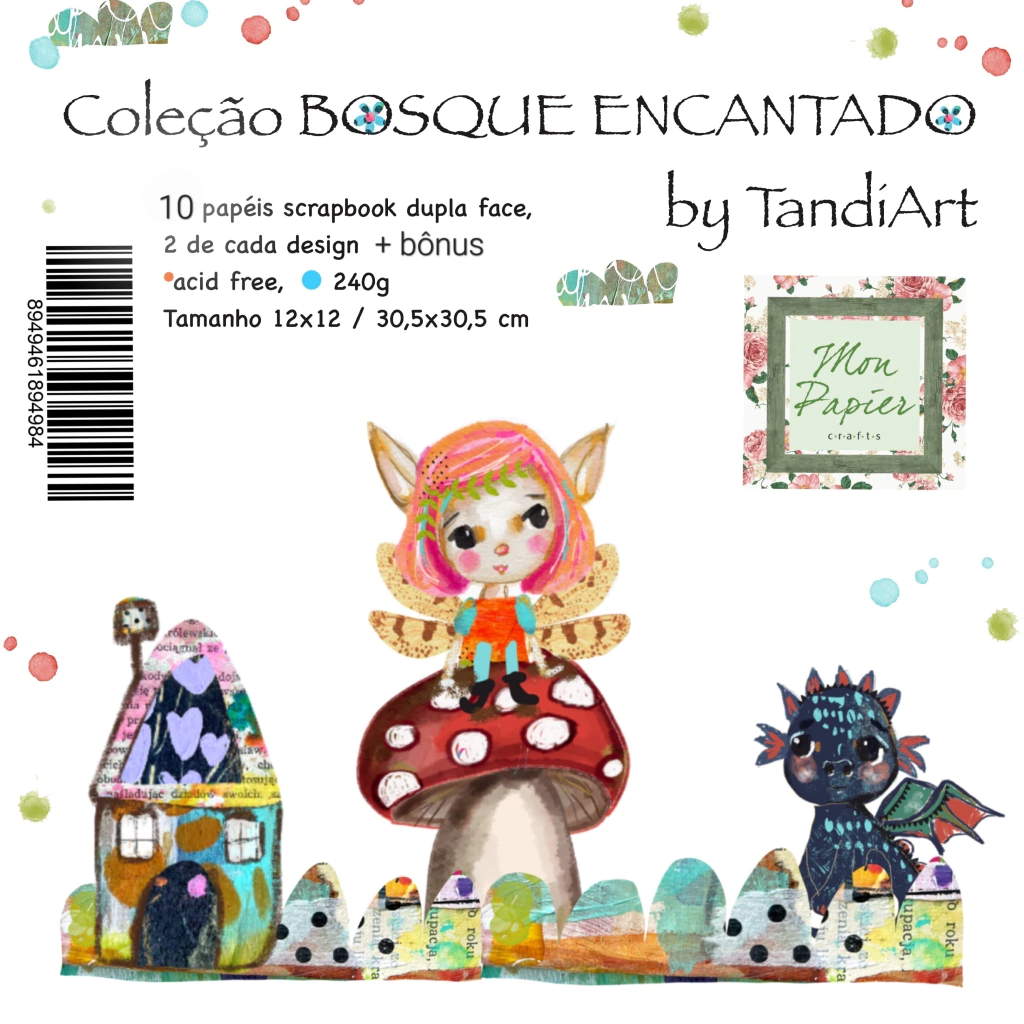 Bloco Bosque Encantado 10 Papéis + 2 folhas bônus 30,5x30,5 cm