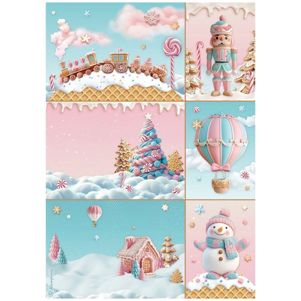 PAPEL DE ARROZ A4 Candy Christmas cartas