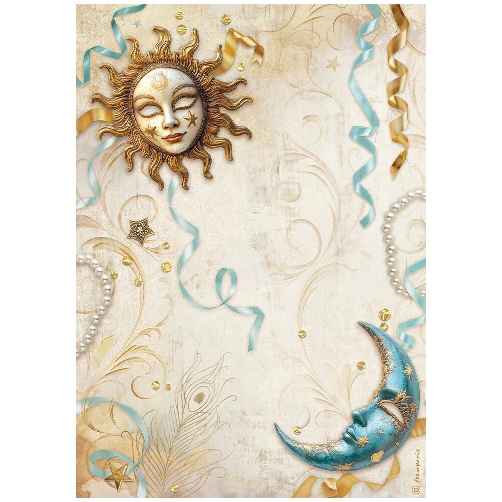 Papel de Arroz Masquerade sun and moon