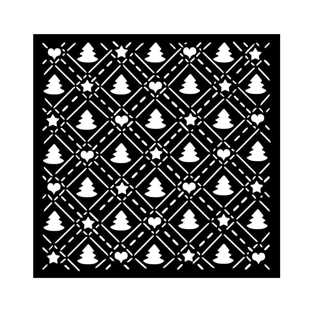 Stencil Espesso 18X18 cm - Candy Christmas padrão de árvore