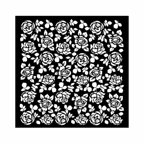 Stencil Espesso 18X18 cm - Preciosa textura de rosas