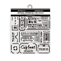 Stencil Espesso 12x12 cm - Art of Travelling tickets - comprar online