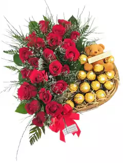 CORACAO COM ROSAS ECHOCOLATES COD.4511
