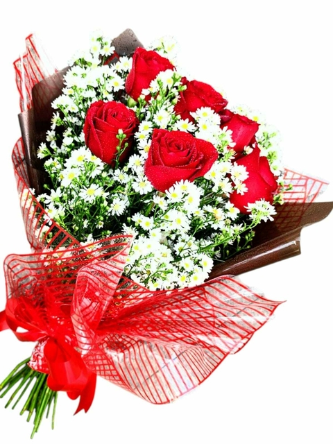Buquê com 06 Rosas cod 461 - comprar online