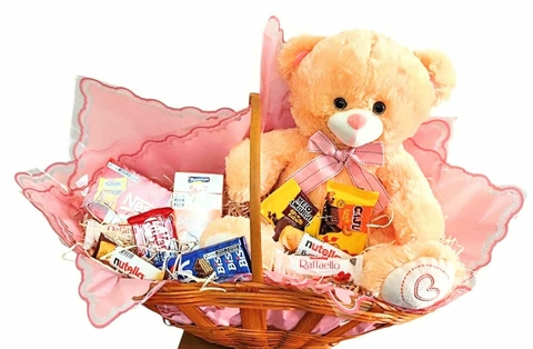 Cesta Com chocolates e Pelúcia - comprar online