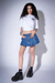 Short pollera tableada