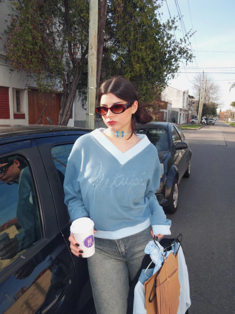 Buzo Cardigan Azul - comprar online