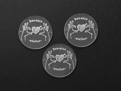 Botão em Acrílico Transparente/Cristal