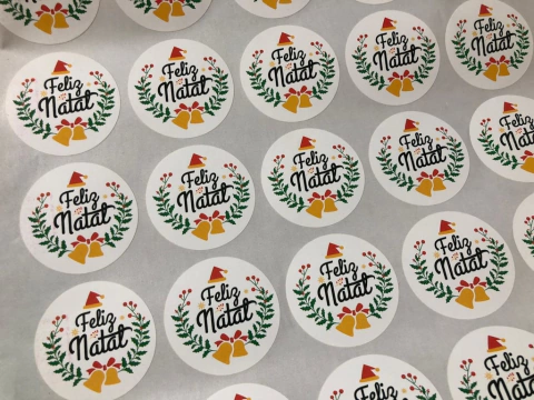 Adesivo Redondo 4cm - PRONTA ENTREGA - FELIZ NATAL
