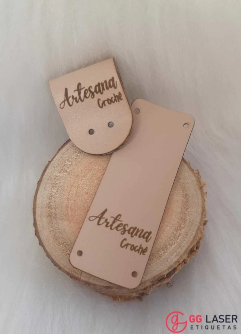 Etiqueta de Borda Couro Sintético Nude
