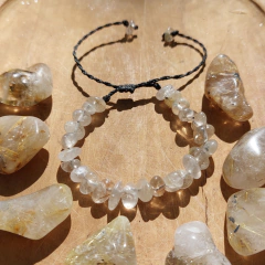 Pulsera regulable de Cuarzo Rutilado