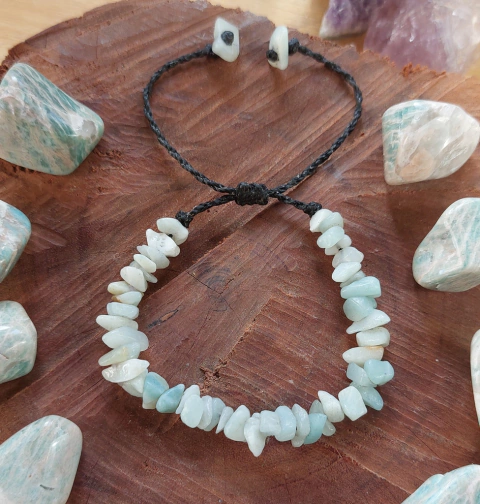 Pulsera regulable de Amazonita clara