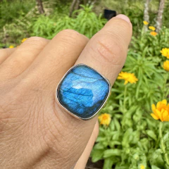 Anillo regulable de Labradorita en Plata 925 - comprar online