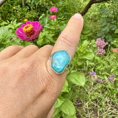 Anillo regulable de Turquesa de Arizona en plata 925