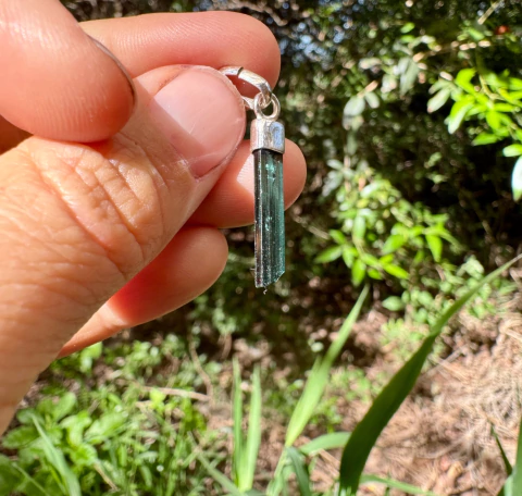 Dije de Turmalina Azul en Plata 925 - comprar online