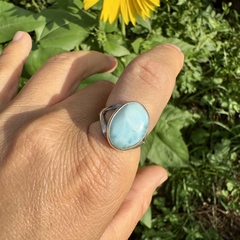 Anillo regulable con Larimar en Plata 925 - comprar online