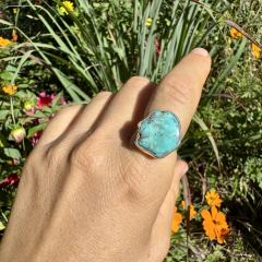 Anillo regulable de Turquesa de Arizona en plata 925 - comprar online