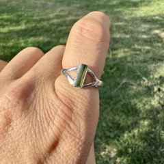 Anillo regulable de Turmalina verde en Plata 925 - comprar online
