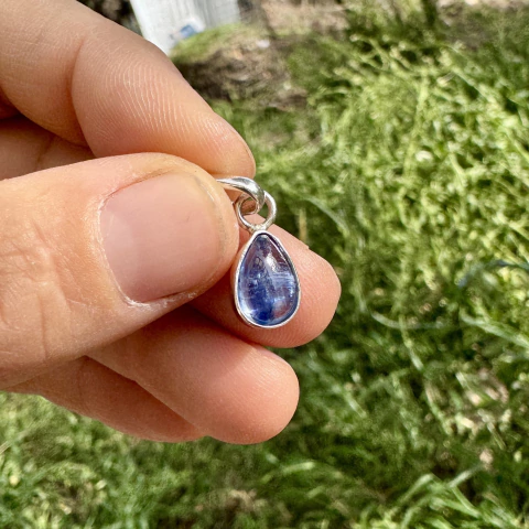 Cianita azul en plata 925 - comprar online