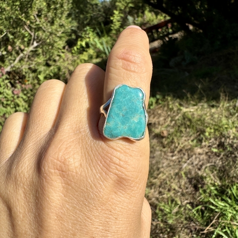 Anillo regulable de Turquesa de Arizona en plata 925 - comprar online