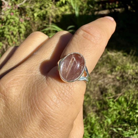 Anillo regulable de Cuarzo Rutilado en Plata 925 - comprar online