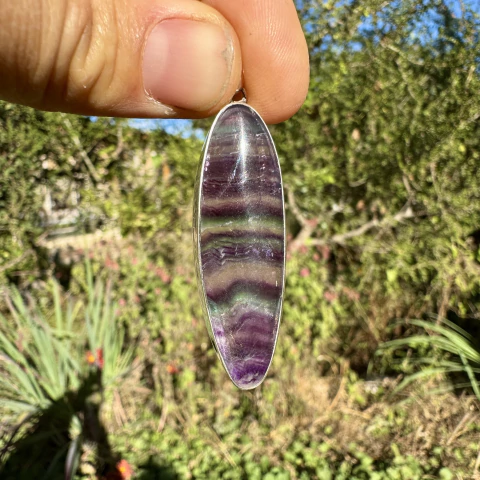 Dije con Fluorita Arcoiris en Plata 925 - comprar online