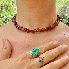 Collar jaspe rojo