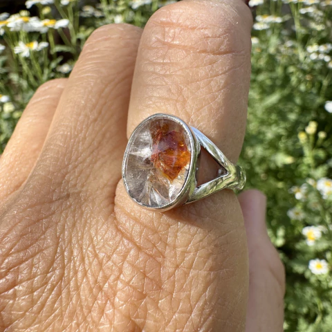 Anillo regulable de Cuarzo Chamanico en plata 925 - comprar online