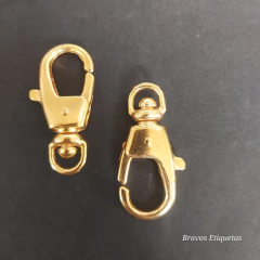 Mosquetão Dourado 10 unidades.