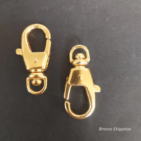 Mosquetão Dourado 10 unidades.