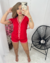 Pijama Americano Curto | Vermelho na internet