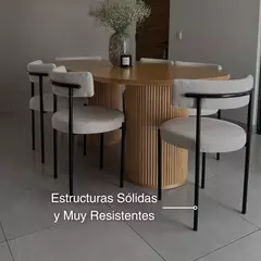 Combo mesa Oval + 6 sillas Londres nube - comprar online