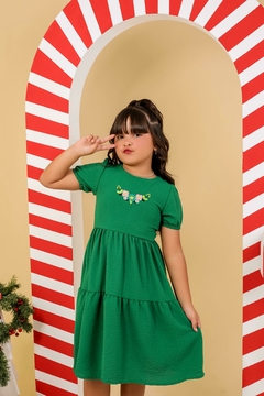 Vestido infantil Juvenil Verse musgo Natal - comprar online