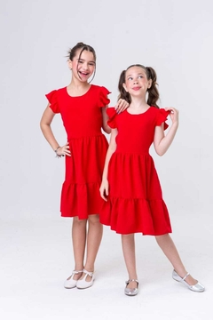 Vestido infantil vermelho Natal - Flor e Liz Boutique