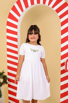 Vestido infantil juvenil branco Ano novo - comprar online