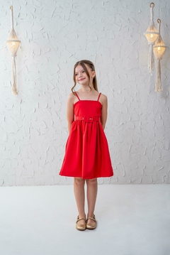 Vestido + cinto vermelho luxo Natal - loja online