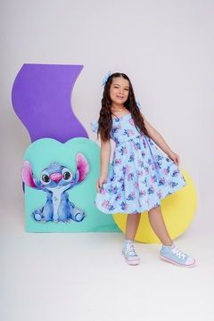 Vestido + laço de cabelo Lilo e Stitch