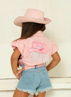 Conjunto infantil Boiadeira Ana Castela shorts + cinto + blusa na internet