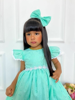 Vestido infantil Laise verde - Flor e Liz Boutique
