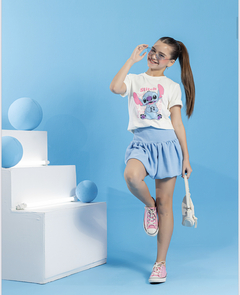 Conjunto Lilo Stitch T-shirt + shorts saia balonê