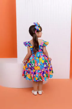 Vestido + laço de cabelo infantil Ursinhos carinhosos - comprar online