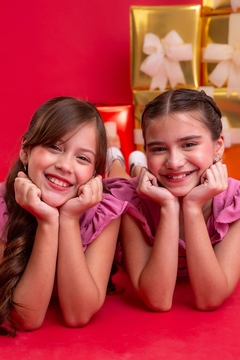 Vestido infantil arco-íris rosa - comprar online