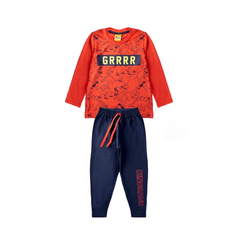 Conjunto Infantil Meia Estação Hot Coral