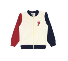 Conjunto moletom infantil menino azul e bege - loja online